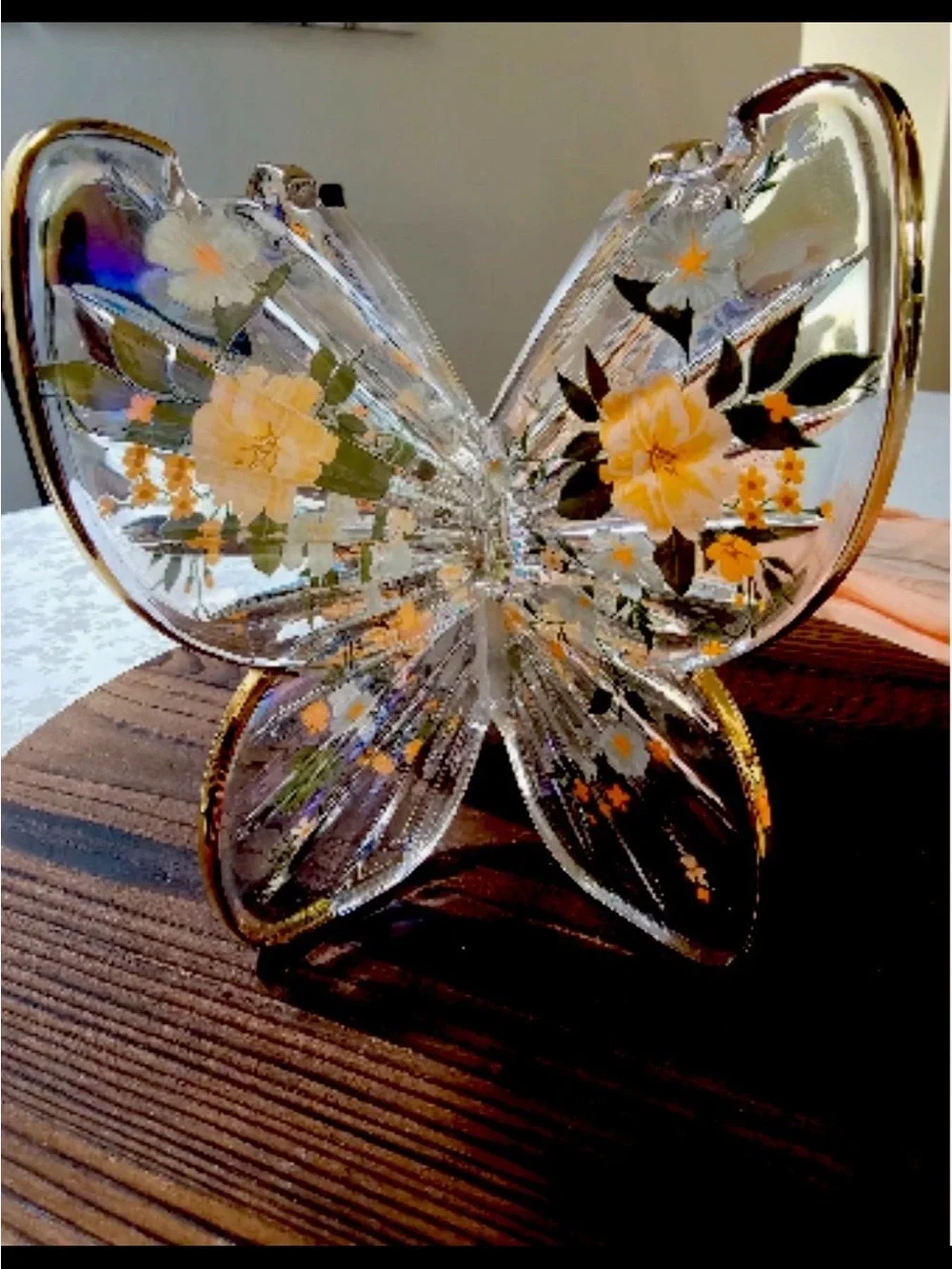 Iridescent Floral Butterfly Glass Candle Holder from Bath and Body Works - Picture 3 of 3